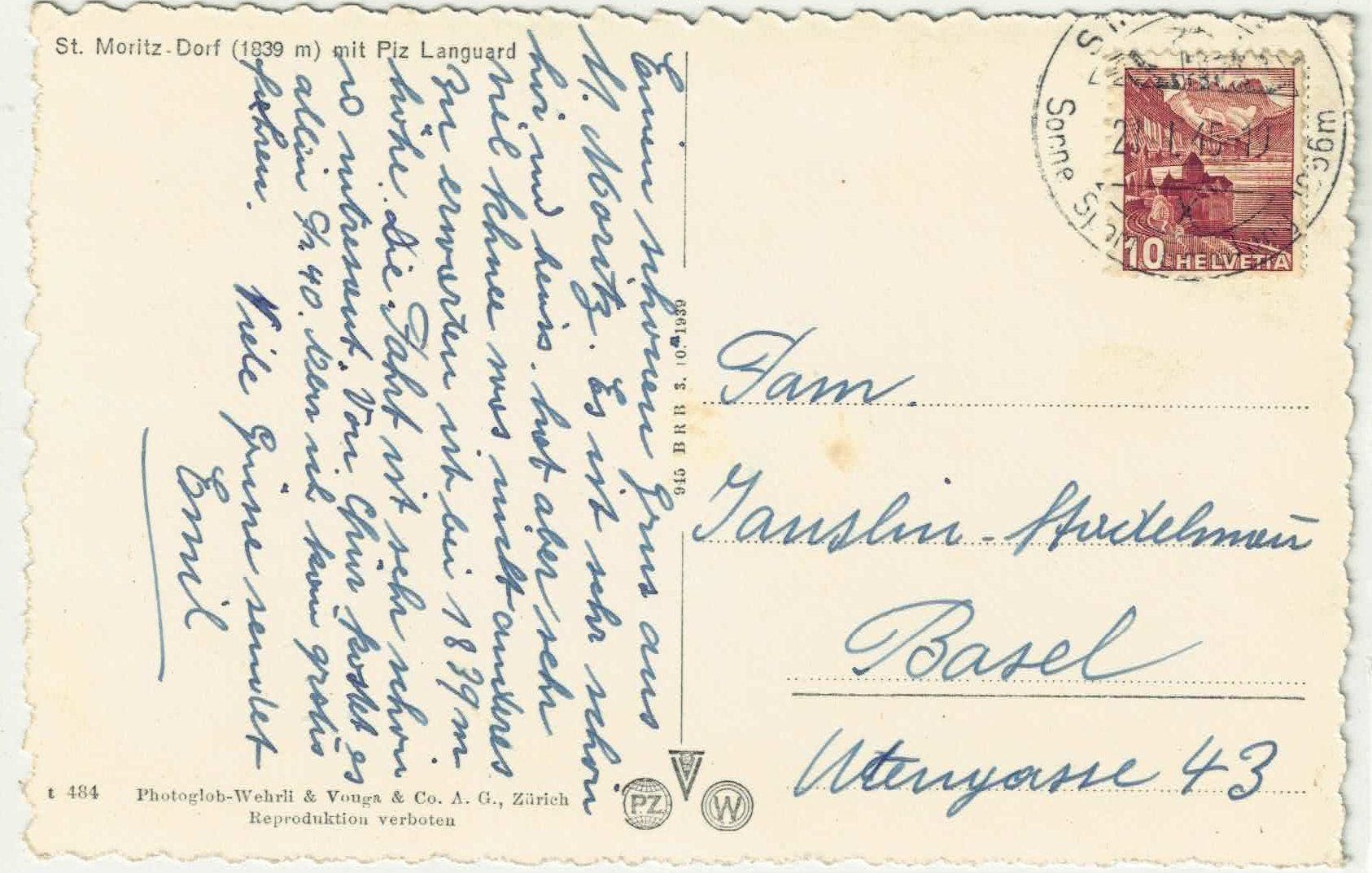 Cartoline postali: St. Moritz-Dorf im Winter – Usato da Ettingen venduto da Kartenplanet 1