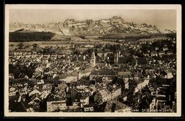 AK St. Gallen, Ortsansicht mit Säntis