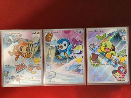 Pokémon Karten Chimchar Piplup Turtwig 