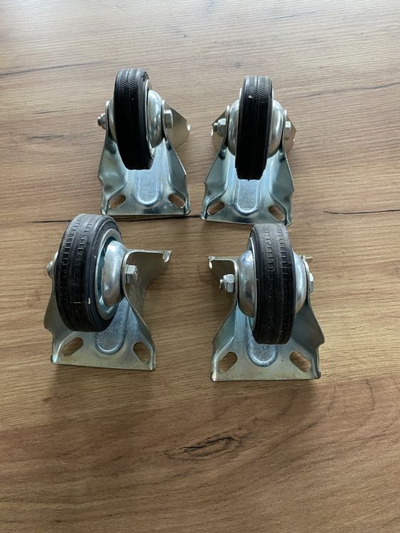 LYBC 40mm Schwerlastrollen Gummi Lenkrollen Möbelrollen Hartbodenrollen Doppelrollen(4 Stück