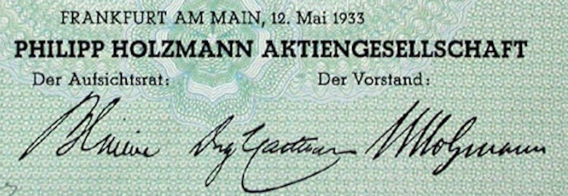 Documenti: Philipp Holzmann AG, Frankfurt - 1933 – Usato da Solothurn venduto da Sgasche 1