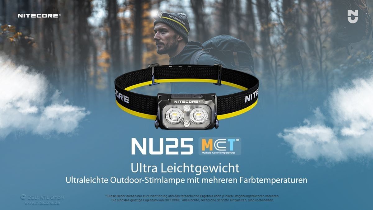 NiteCore Lampen: NiteCore NU25MCT 400 Lumen Multicolor-Kopflampe – Neu und originalverpackt aus Grüningen von Prolumin 1