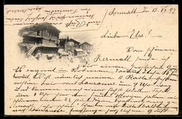 AK Zermatt, Chalets vor Bergkulisse