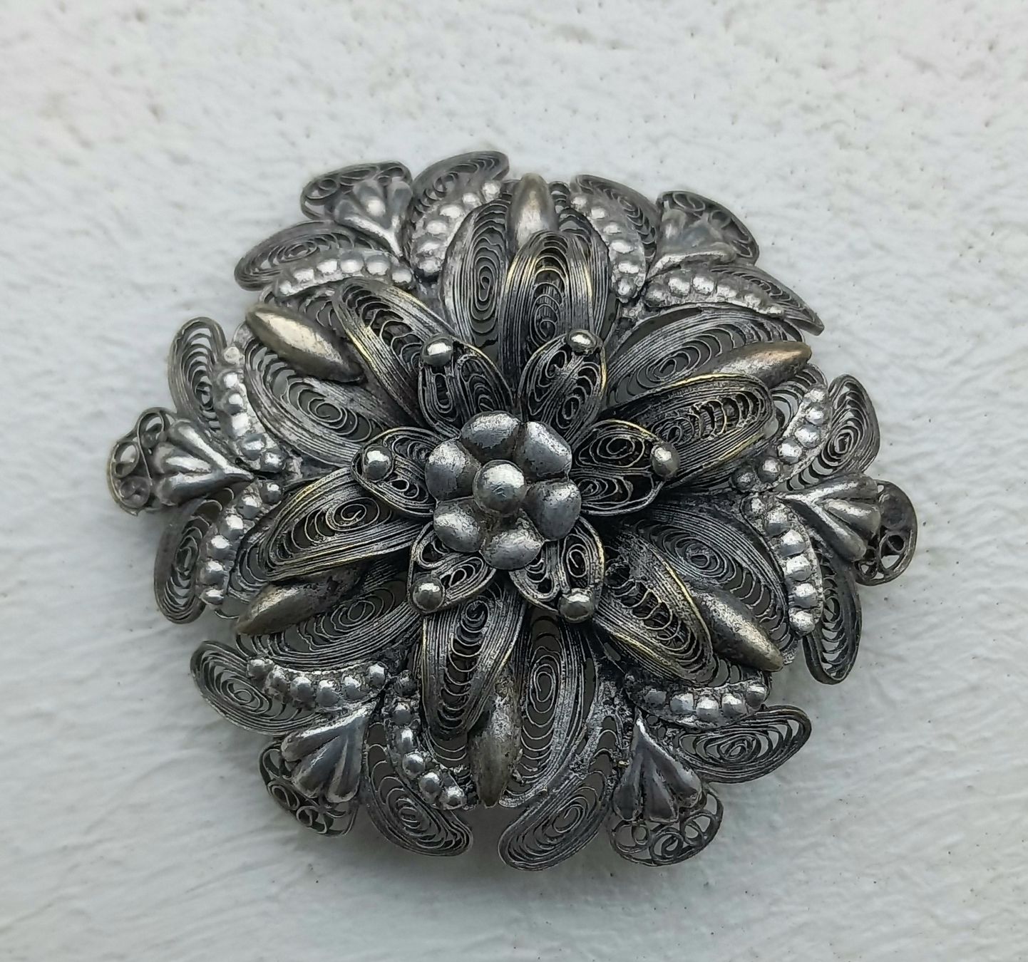 Spille & Fermagli: Antike Filigrane Silber Broche,Schweizer Trachten Schmuck. – Usato da Buchs AG venduto da Dzirul 2