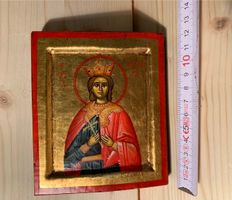 Griechische Ikone, handgemalt, alt
