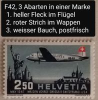 MA267) F42, Flugpostmarke mit 3 Abarten postfrisch LP