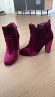 Stiefeletten Samt Bordeaux