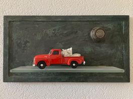 3D Bild Diorama Chevrolet Pick-Up - HANDGEMACHT !!
