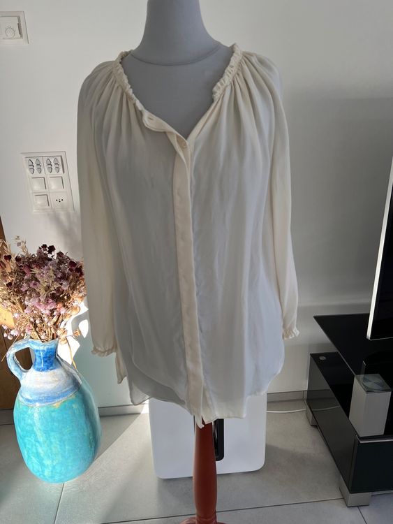 COUXILY Damenhemd Maulbeerseide - Bügelfreie Bluse Langarm Business Casual