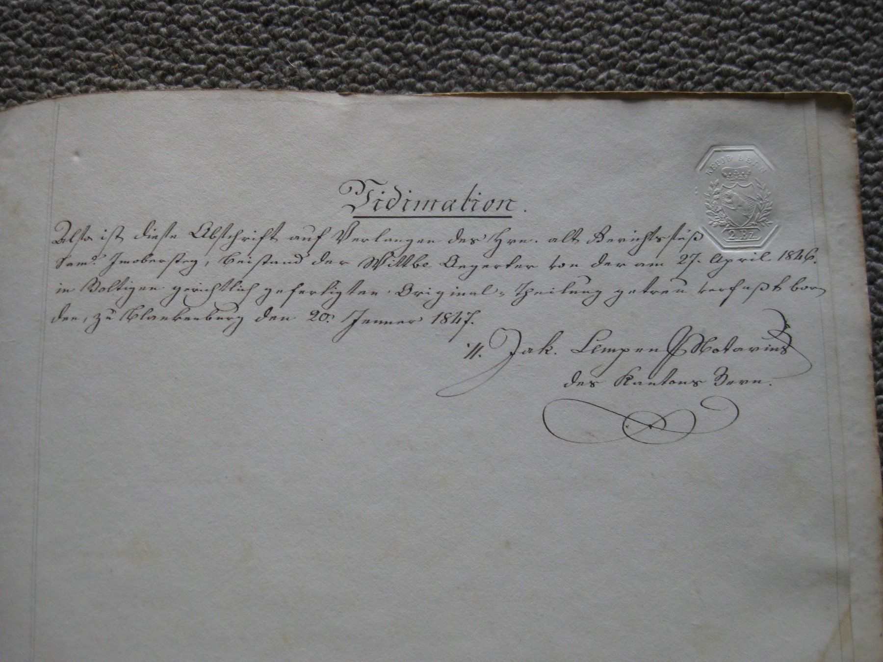 Dokumente: Dokument antik, 1847 – Gebraucht aus heimberg von wunderplunder01 4