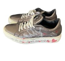 Sneakers in pelle metallizzata