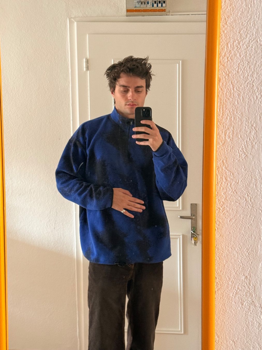 Giacche: Fuzzy Halfzip Jacke Blau und Schwarz – Usato da Zürich venduto da Basilou98 1