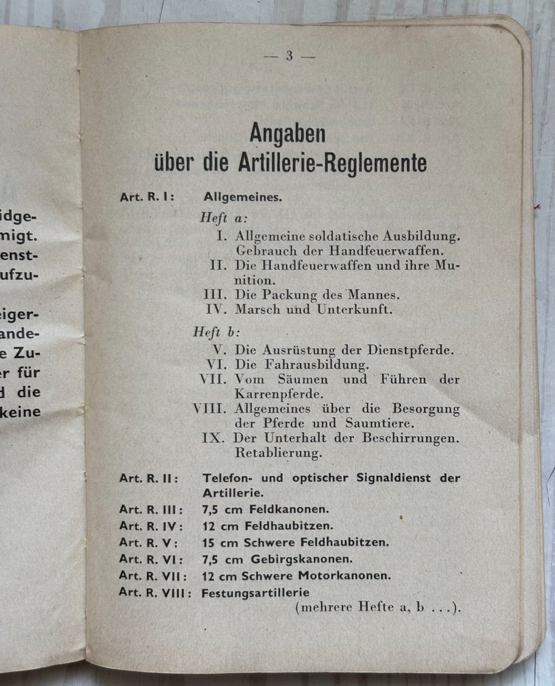 Schweizer Armee Armi bianche: ARTILLERIE-REGLEMENT I – Usato da Ostermundigen venduto da crazy-horse-1840 1