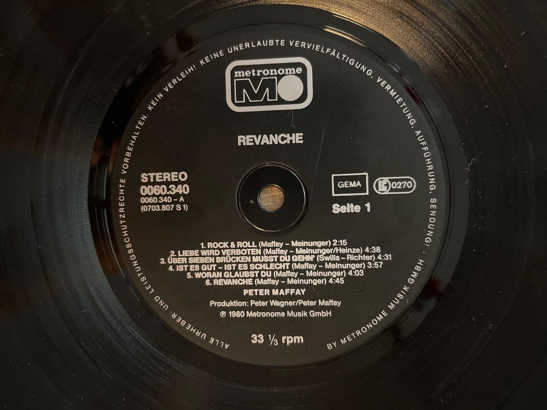 Dischi in vinile: S949/Peter Maffay Revanche LP – Usato da Frutigen venduto da Philippe_jsp 2