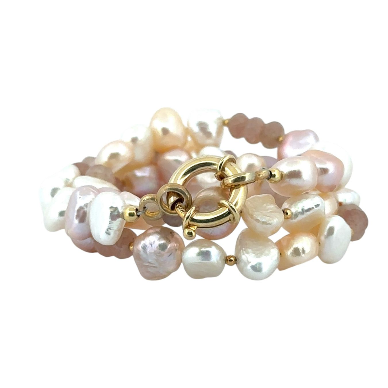 Olga Ribler Catenine: Perlen Kette 925 Silber gelbvergoldet – Nuovo (secondo la descrizione) da Luzern venduto da Schmuckoutlet 3