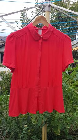 H&M Damen Bluse rot kurzarm Grösse 38 neu