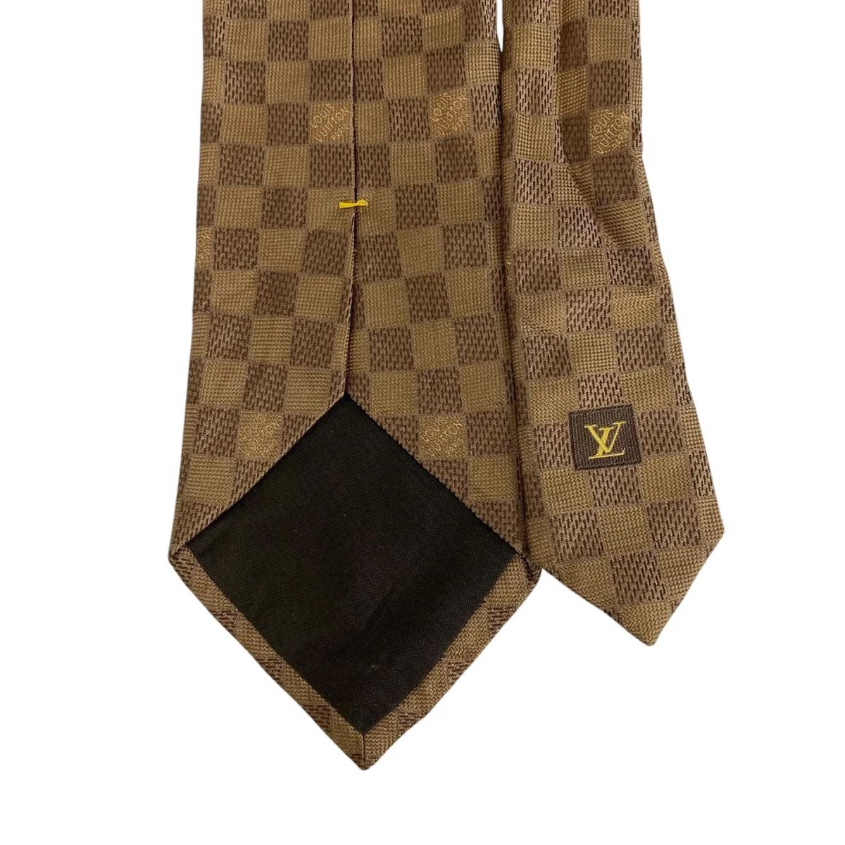 Louis Vuitton Cravatte: Original Louis Vuitton Silk Tie Damier Pattern Brown – Usato da Winterthur venduto da Atelier.W.Maison 2