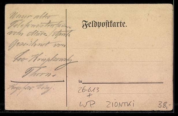 Ansichtskarten: Handgemalt: Ziontki, Wohnhaus mit Bäume – Gebraucht aus Berlin von bartko-reher 1