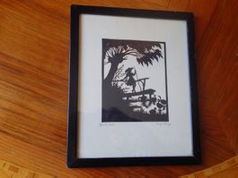 Josefine Allmayer  Orig. Scherenschnitt  handsigniert