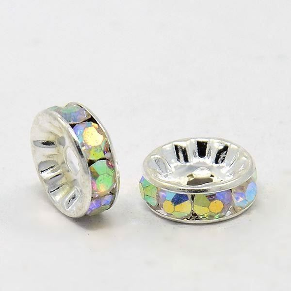 Perle (finte): 4 Metall Rondellen Strass trans. AB 10mm – Nuovo (secondo la descrizione) da Alpnachstad venduto da perlengaby