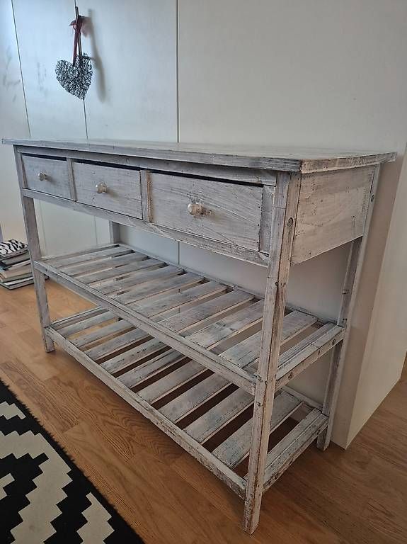 Cassettiere: Shabby-Chic Möbel mit 3 Schubladen & Ablageflächen, Grau – Usato da Kriens venduto da Moana89 3