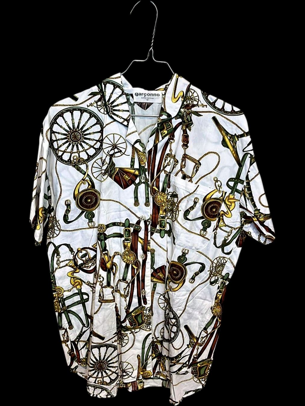 Camicette: Geronimo Button-Down-Hemd im Vintage-Stil mit Reiterprint – Usato da Zug venduto da vinokilo 1
