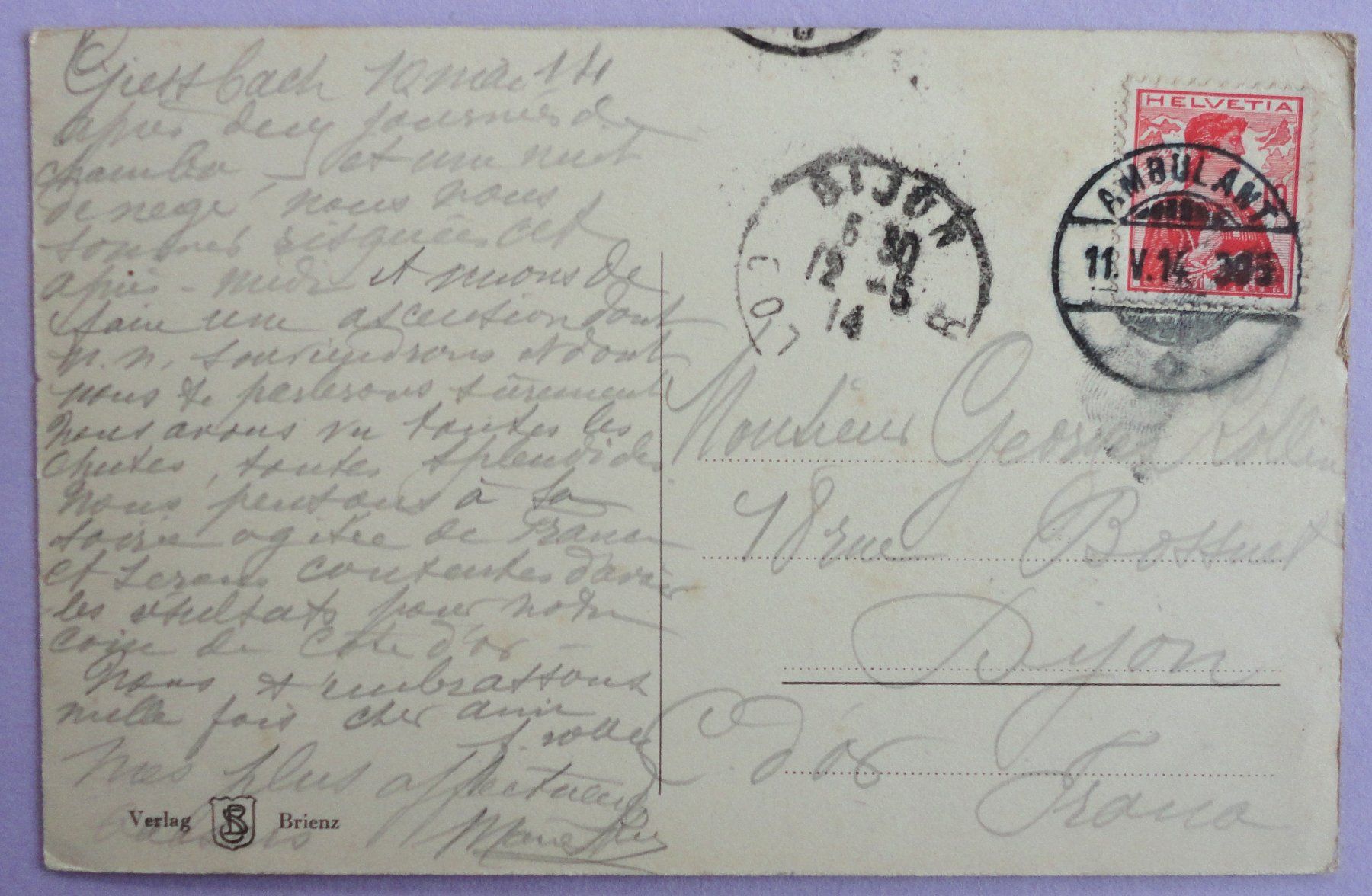 Cartoline postali: Giessbachfall – Usato da Fétigny venduto da Billy2miny 1