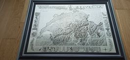 Schweizerkarte auf Metall gedruckt
