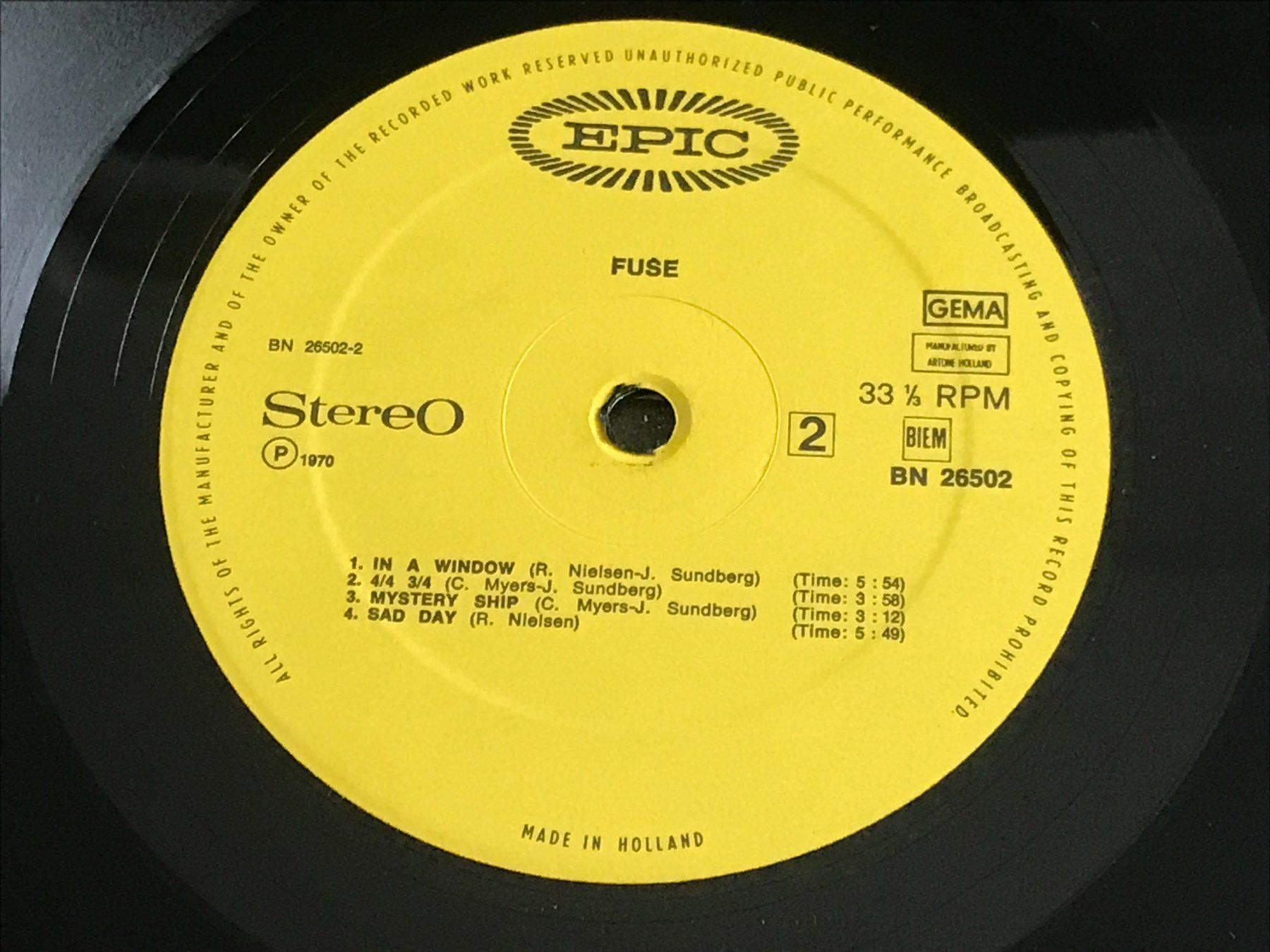 Dischi in vinile: FUSE - Same - pre Cheap Trick - Prog Rock - Original – Usato da Buchs AG venduto da Archie 3