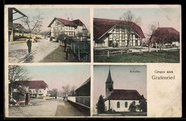 AK Grafenried, Kirche, Straßenpartien, Facherkhaus