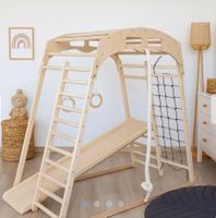 Indoor Kletterstation für Kinder aus Holz mit Rutsche & Ring