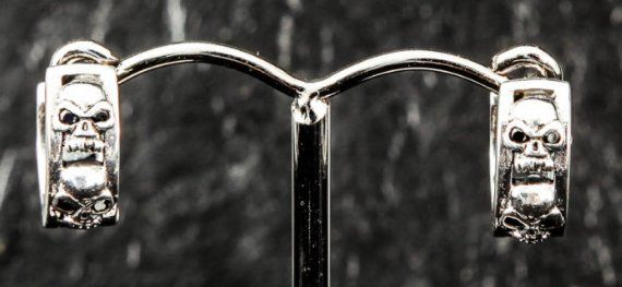 Orecchini pendenti & Orecchini a lobo: Klappcreole Skull von Steel2Silver – Nuovo (secondo la descrizione) da Höri venduto da Moto91AG