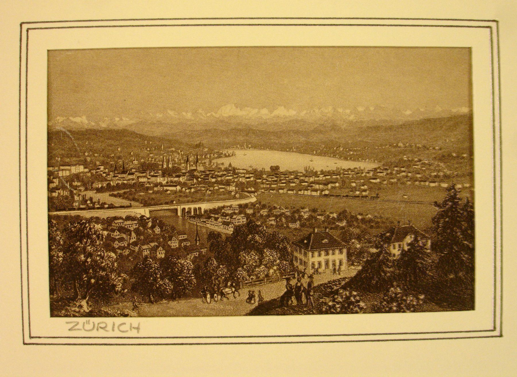 Incisioni: ZÜRICH, AQUATINTA UM 1860 – Usato da Grüningen venduto da Kartensammler
