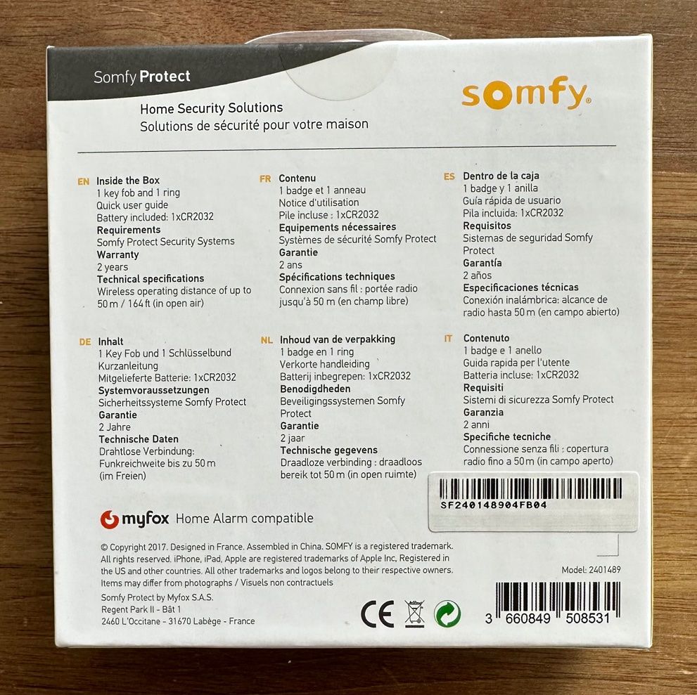 Somfy Sistemi d'allarme: somfy - Key Fob Badge – Nuovo e nell'imballaggio originale da Beromünster venduto da rewal 1