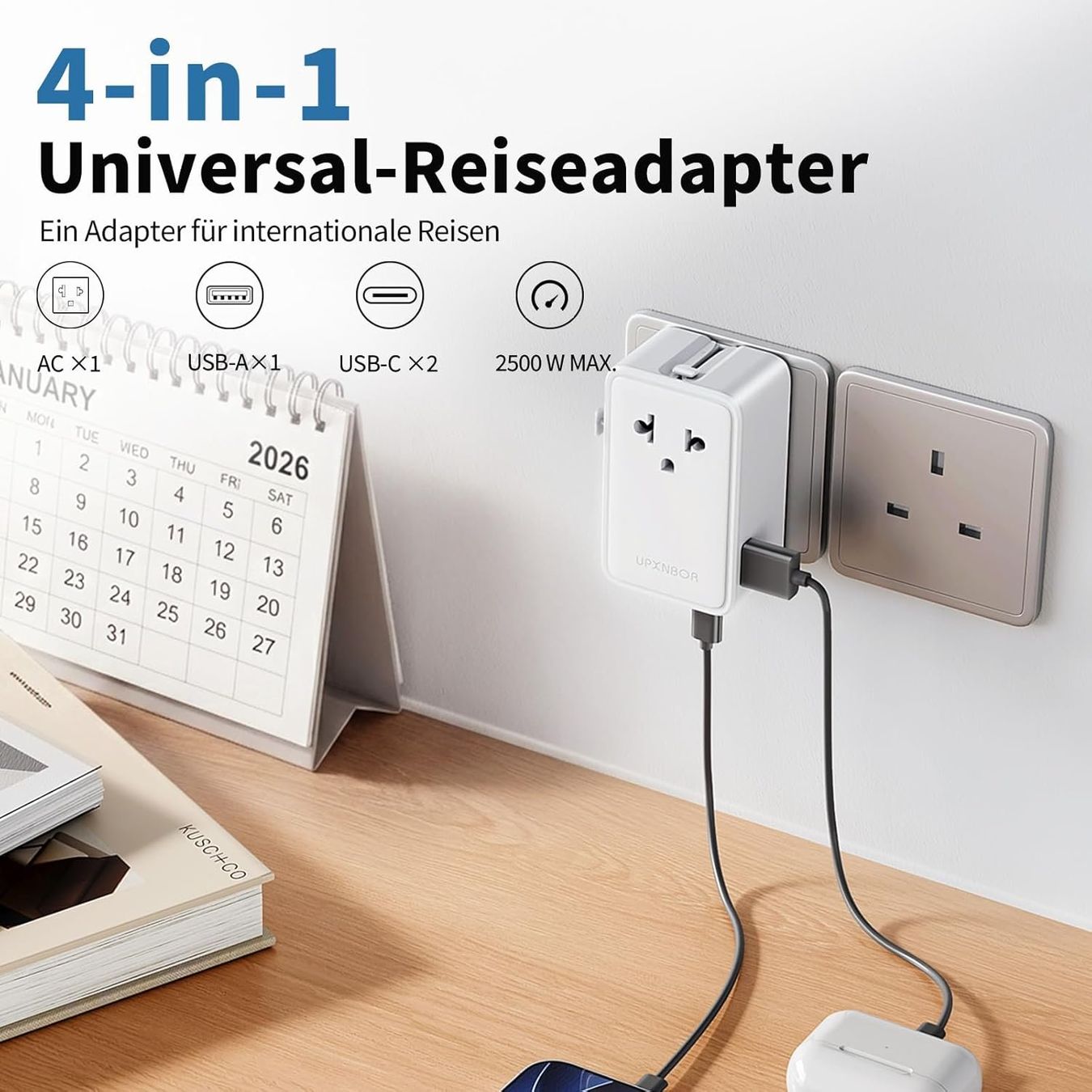 Unità & Adattatore: Universal Reiseadapter Weltweit USB-C USB-A 2500W – Nuovo e nell'imballaggio originale da Suhr venduto da SchnapperCH 5