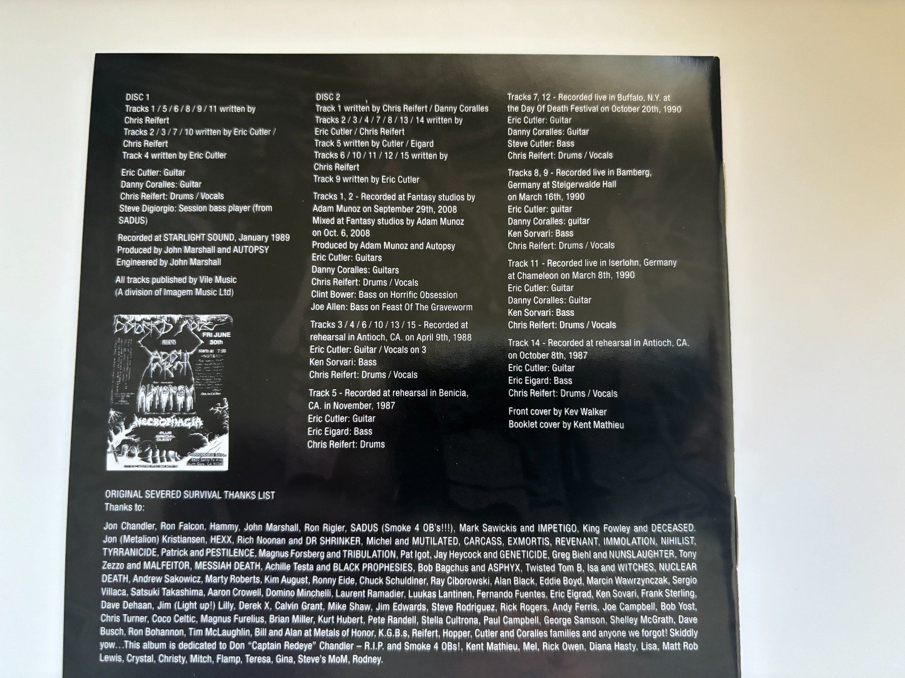 CD: AUTOPSY - Severed Survival - Re-Release 2 CD Digipak – Usato da Luzern venduto da cole.trickle 6