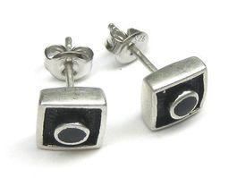 Ohrringe Ohrstecker Silber 925 Quadrat geschwärzt