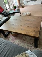 Massiver Couchtisch Eiche Metallgestell Unikat