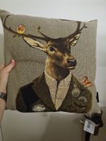 Kissenbezug Hirsch Motiv Grösse 45x45 cm neu Gobelin