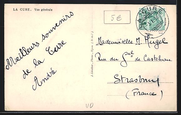 Cartoline postali: AK La Cure, Vue générale en hiver – Usato da Berlin venduto da bartko-reher 1