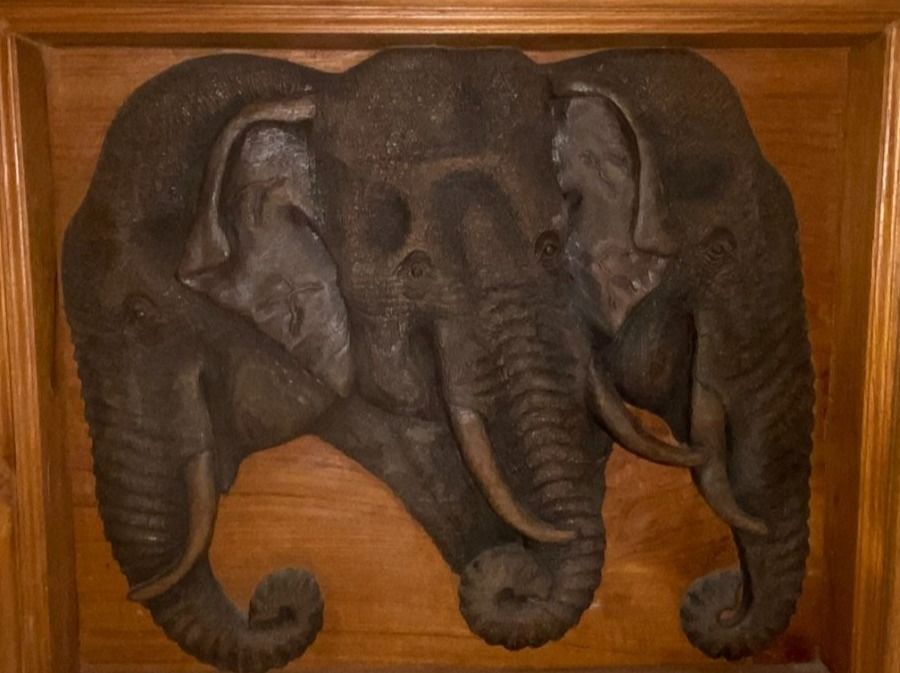 Holzschnitte: Elephant Holzrelief Schnitzerei Top Bild! – Gebraucht aus Buochs von 49er 1