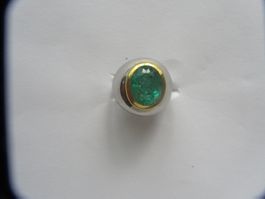Smaragd Herren-Ring,18 K.Gold-Zertifikat