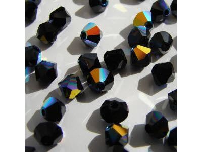 Perle (finte): Perlen Swarovski, 4mm, Jet AB, 50 Stk – Nuovo e nell'imballaggio originale da Schachen LU venduto da Perlentraum