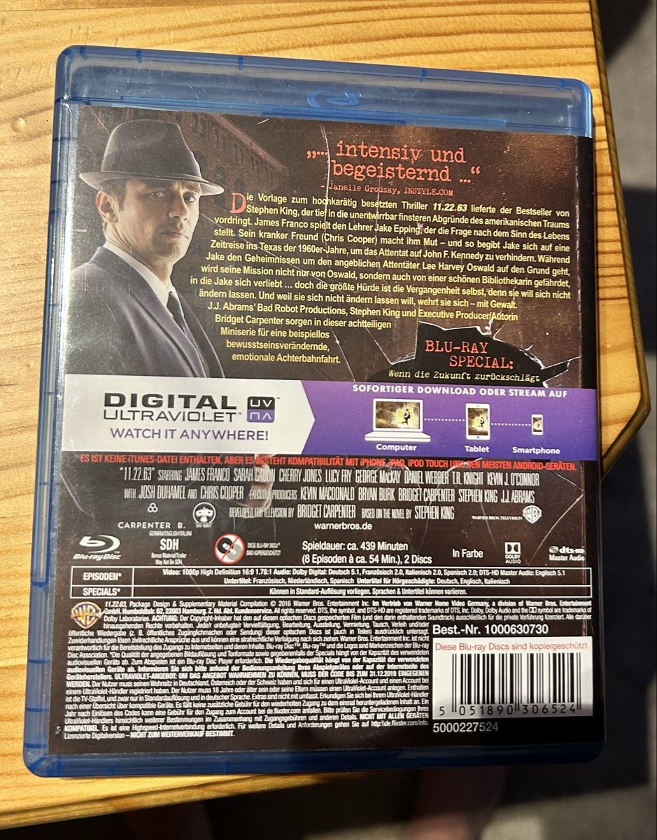 Tutti i DVDs: 11.22.63 Blu-ray Serie von Stephen King – Nuovo (secondo la descrizione) da Brunnen venduto da Liluzick 1