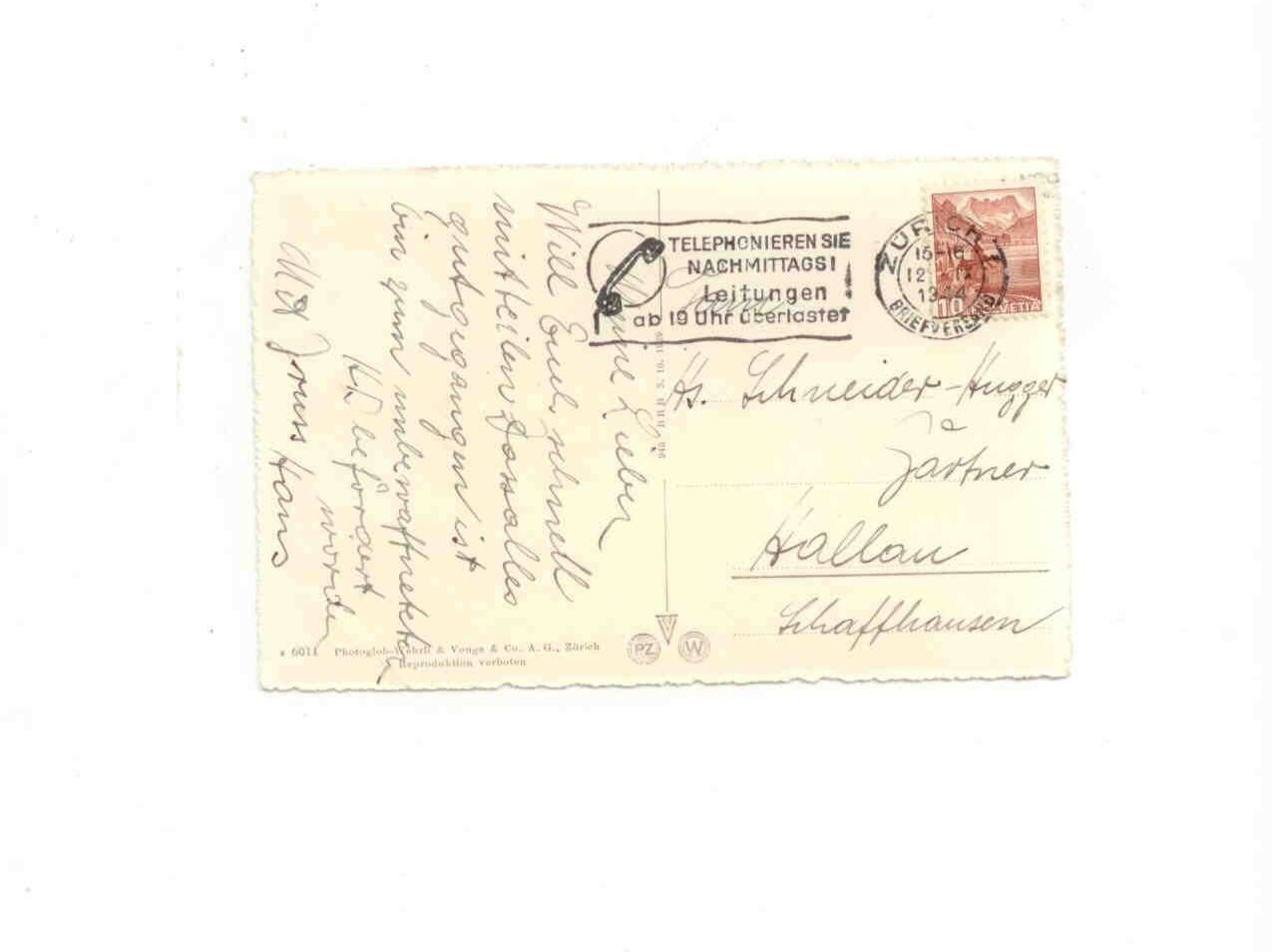 Cartoline postali: AK Zürich 1944 – Usato da Neuhausen venduto da magi07 1