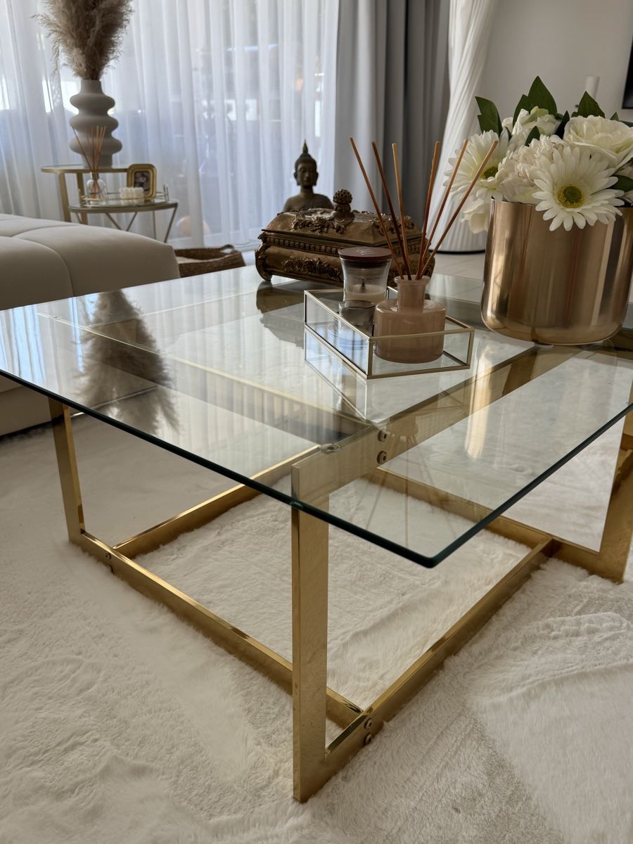 Couchtisch Glas Gold 80x40 cm (Gebraucht) in Fällanden für CHF 150 – nur Abholung auf Ricardo kaufen