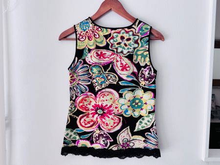 BLEU BLANC ROUGE Débardeur motifs fleuris, noir T 40