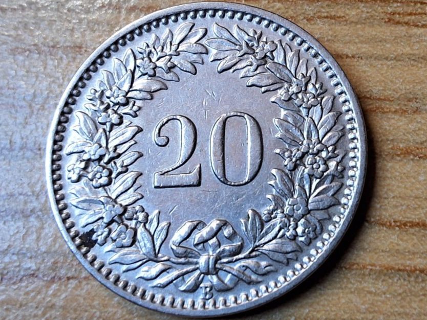 Alle Münzen: 20 Rappen 1927 - Selten! – Gebraucht aus Münchenstein von purbach1 7
