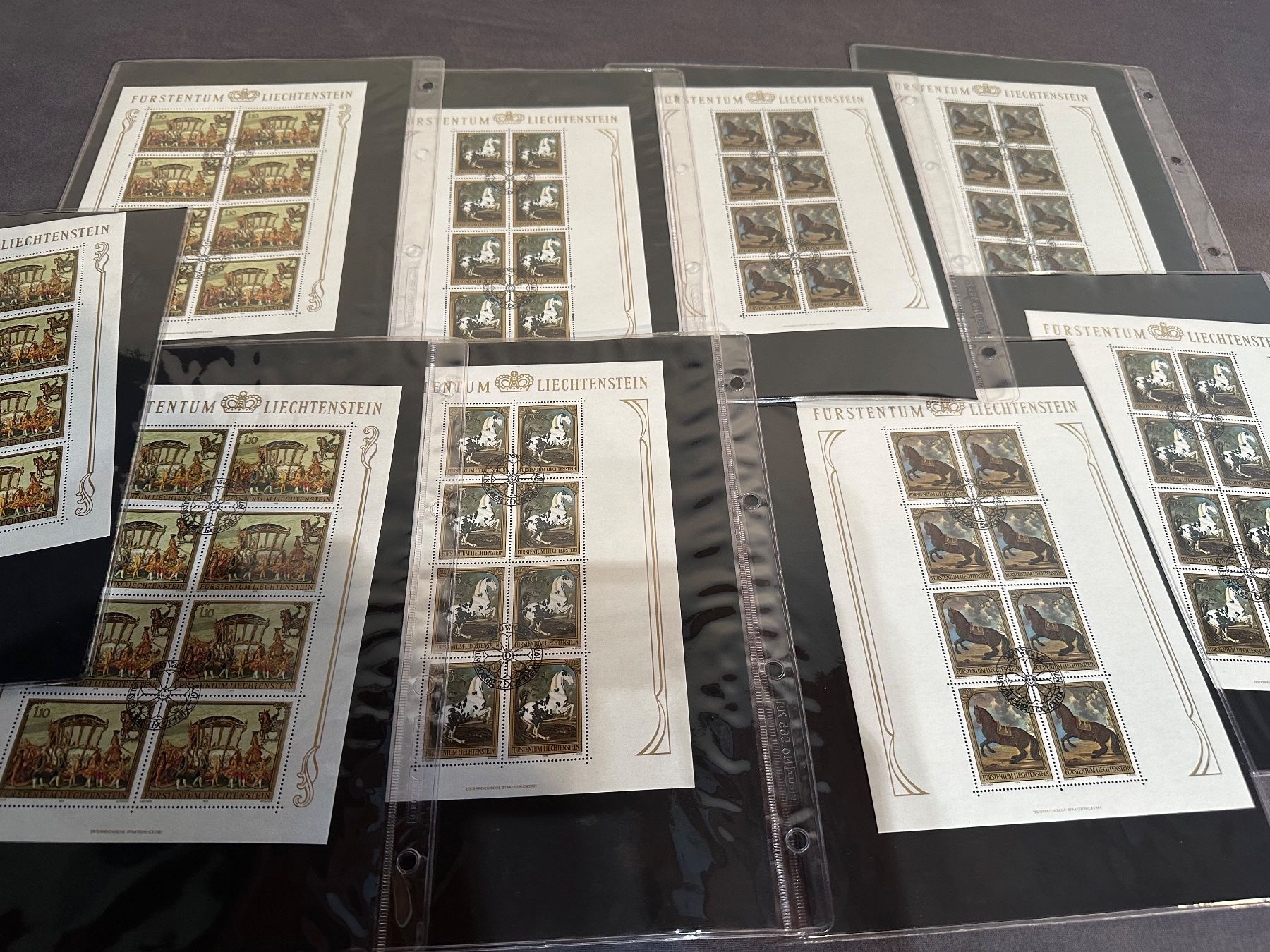 Tutti i francobolli: Sammlung FL Lichtenstein 9x Bogen Ersttag gestempelt 1978 – Usato da Stettfurt venduto da 2442 1