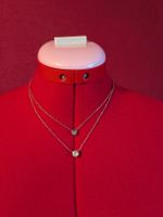 collier argent double chaine